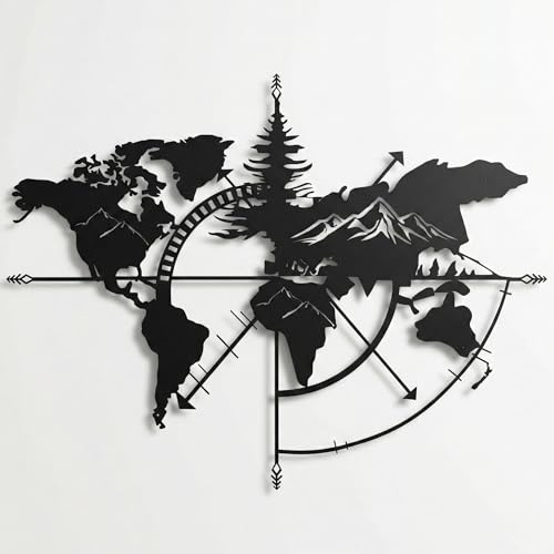 DEKADRON Mountains Metal World Map