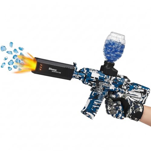 Image of Electric Gel Ball Blaster Toy Gun for Kids | Splatter Ball Gun with Water Gel Beads, Smoke & Lights | Automatic Shooting Toy Outdoor Game for Boys | Best Gift for Children