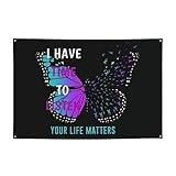 Suicide Prevention Awareness Backdrop Banner Holiday Decoration Photo Booth Background Tapestry Decor Supplies For Party Home Office 47 * 71 Inches