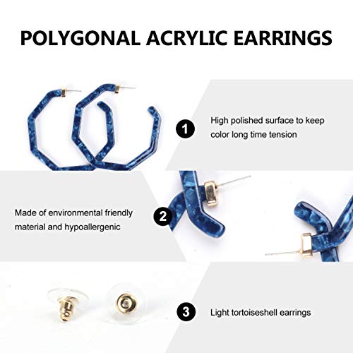 Boucles d'oreille en polygone acrylique pour femme style bohème