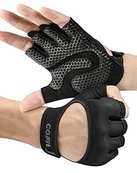 COFIT Ventilados Guantes de Gimnasio, Ligeros Guan...: 【Diseño Abierto Curvo】La parte posterior de los guantes está abierta en gran parte curvada, lo que brinda más ventilación, comodidad y ajuste. Tus manos nunca sudarán mucho en los días calurosos ahora. 【Toque Agradable Para La Piel】La parte posterior...