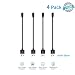 Short USB Cables (4pack 9.8in/25cm) -Black Nylon Braided Fast Charging Syncing Cables, Power Cords Compatible with iPhoneXs,X,Xr,8 Plus,7,6,SE,5S,iPad Air,Pro,Mini,iPod Touch,Charging Station