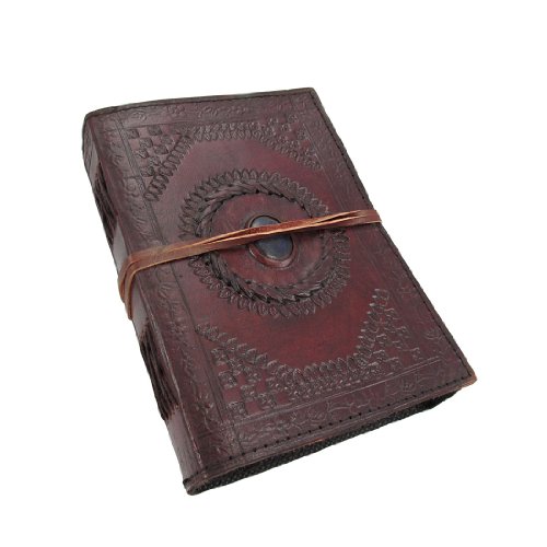 Embossed Leather Blue Stone 120 Page Unlined Journal