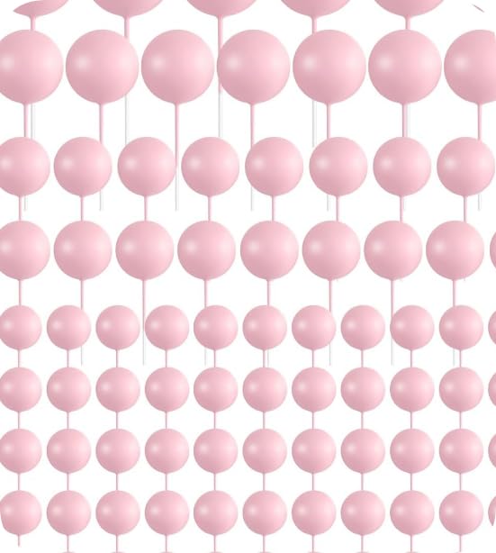 Ball Cake Topper Decorations, 108 PCS Round Ball Cake Toppers, Baking Cake Decorations, DIY Insert Topper Insert Decoration for Wedding Party Birthday Decorating(Pink)