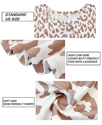 Image of CARCOS Plus Size Tops for Women Short Sleeve Shirt Summer Star /Leopard /Tie Dye /Flower Crewneck Pullover Tunic XL-5XL