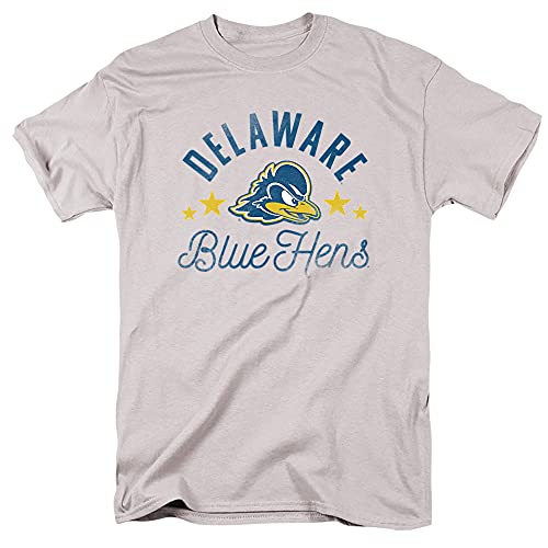 University of Delaware Official Blue Hens Unisex Adult T-Shirt, Silver, X-Large