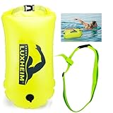 LUXHEIM 28L Galleggianti da traino per nuoto in acque libere Galleggiante da nuoto altamente visibile Dry Bag Impermeabile Galleggiante da traino gonfiabile in PVC per triathlon