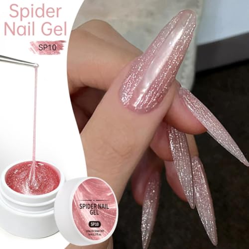 Gel de uñas araña de 8 ml para manicura elástica y dibujo de líneas en casa y salón 4