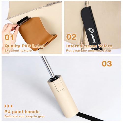Image of PALAY Umbrella for Rain Auto Open Windproof Waterproof Umbrellas One-Button Open Folding Travel Umbrella with Aluminum Alloy Shaft, Fiberglass Ribs &Wide Strap