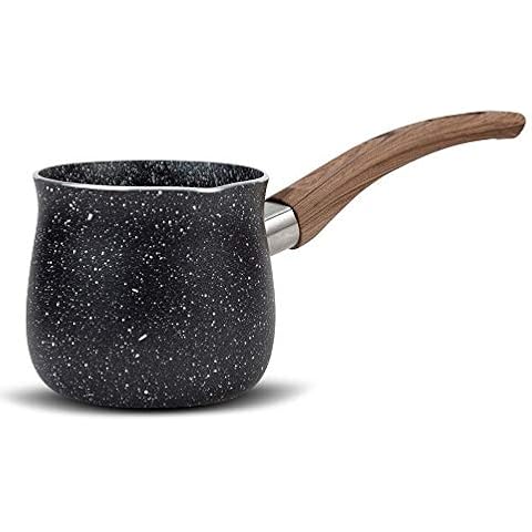NAVA Nature Turkish Coffee Pot with Nonstick Stone Coating, Modern Cezve Briki Stovetop Coffee Maker, Heat Resistant Handle, Milk Pot and Coffee Warmer, 430ml Cover
