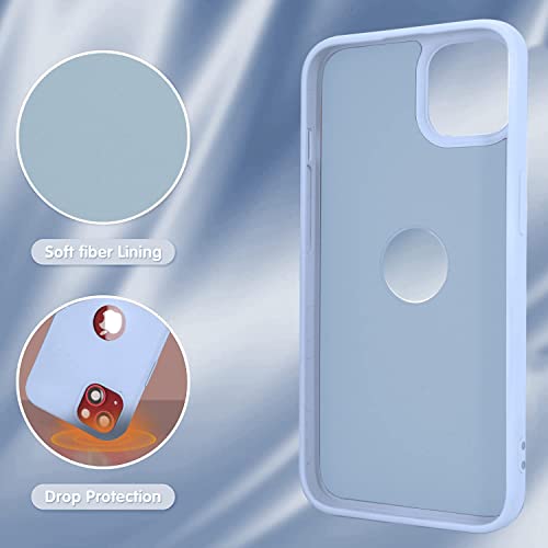Image of VONZEE Liquid Silicone Soft Back Cover for iPhone 13 Case, Shockproof Slim Camera & Full Body Protection Non Yellowing Cover with Microfiber Lining & Logo Cut (6.1 Inch) - Sierra Blue