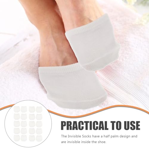 10 Pairs Invisible Half Socks for Women Sweat Absorbing No Show for High Heels, Breathable Cotton Forefoot Socks,3