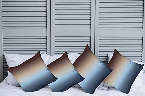 Ambesonne Ombre Decorative Throw Pillow Case Pack Of 4, Arrangement With Gradual Color Change Modern Ornamentation Abstract Illustration, Cushion Cover For Couch Living Room Car, 18", Blue Brown #TOP1