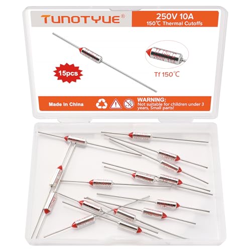 TUNOTYUE 15 Piezas RY TF 250V 10A Fusible Térmico, 150 Grados Celsius Fusibles Térmicos de Corte, para Electrodomésticos