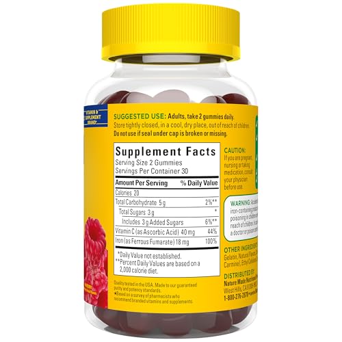 Nature Made Iron 18 mg per Serving Gummies with Vitamin C, 60 Gummies - image 8