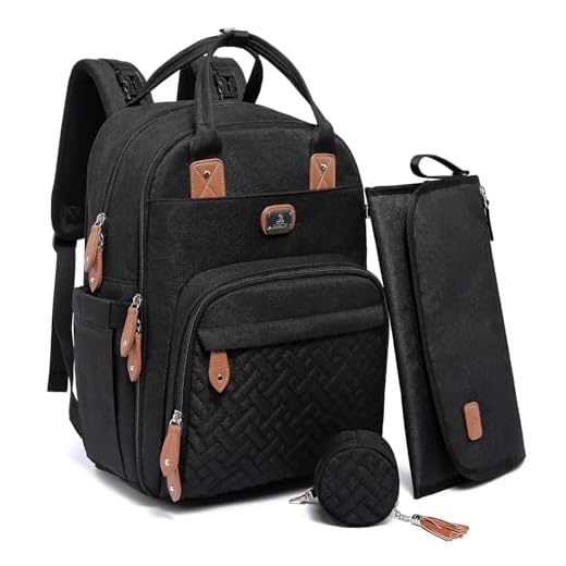 Diaper Bag Backpack with Portable Changing Pad, Pacifier Case and Stroller Straps, Dikaslon Large Unisex Baby Bags for Boys Girls, Multipurpose Travel Back Pack for Moms Dads, Black