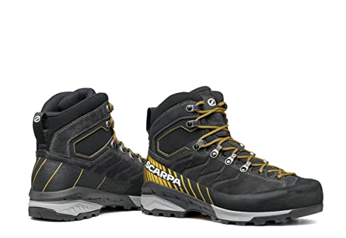 Scarpa Men's Mescalito Trk Gtx Waterproof Gore-Tex Boots For Hiking And Backpacking - Dark Anthracite/Mustard - 9.5-10 #TOP3