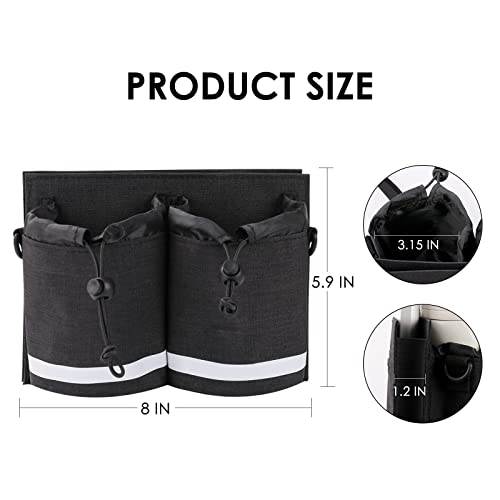 Wonlex Luggage Travel Cup Holder With Shoulder Strap, Free Your Hand With Tightening Drawstring And Zipper Pocket, Drink Holder For Different Size Cup Bottle, Hold 2 Coffee Mugs (Black) #TOP5