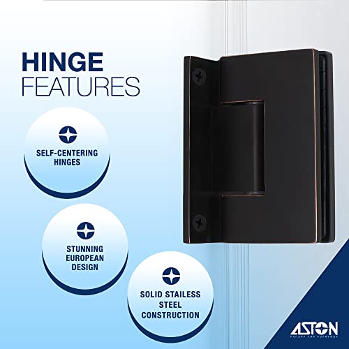 Aston Cascadia Sdr995 35" X 72" Completely Frameless Hinged Shower Door, Oil Rubbed Bronze #TOP4