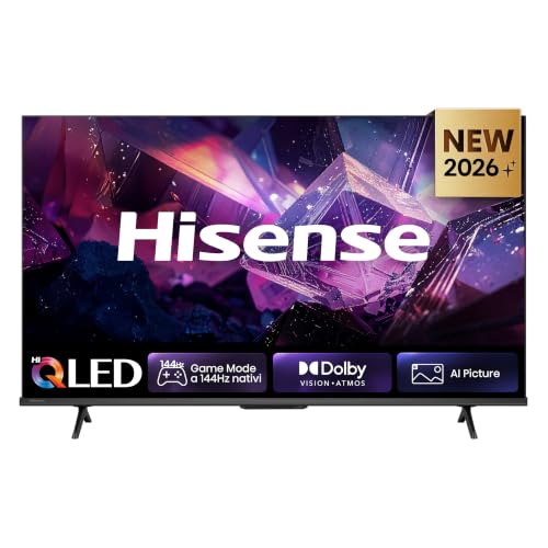 Hisense Smart TV QLED 144Hz 43" 4K 43E7S PRO | Audio Dolby Atmos, VIDAA OS, Native 144Hz Game Mode, Dolby Vision IQ, HDR 10+, AirPlay2, Alexa, lativù 4K, 2026 Model