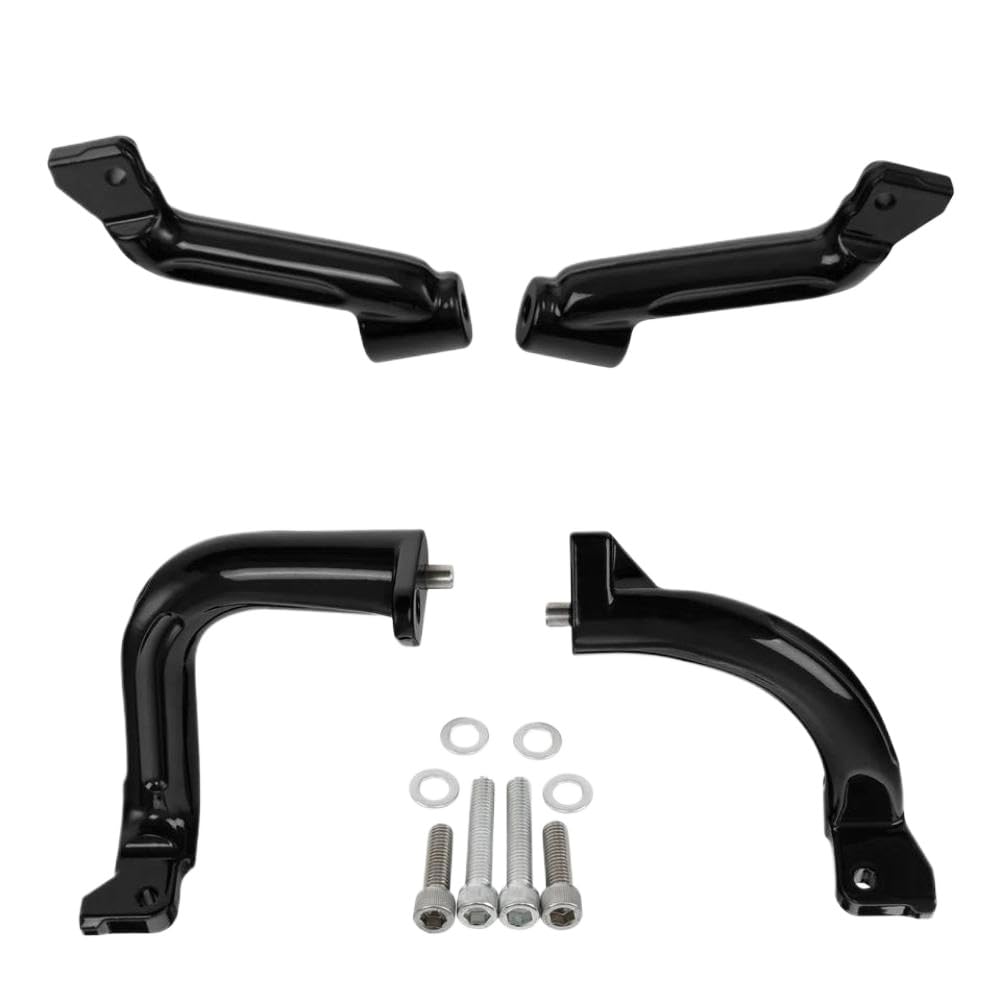Quqkuazaf Black Front Driver Floorboard Footboard Mount Bracket Kit Compatible With Harley-Davidson Touring Road King Street Ultra Limited 2017-2024(Black)