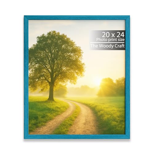 Image of 20x24 Photo Frame | Blue Frame For Wall | Artistic Wall Frame | Wooden Photo Frame With Premium Finish | Vintage Big Photo Frames For Wall | Ideal Wooden Engraved Photo Frames