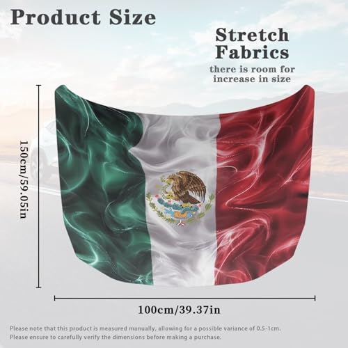 Image of Renewold Mexican Flag Aesthetics Car Hood Cover Protector Hood Covers for Cars Indoor Outdoor Festival Decor Wrap Blanket Women Men Automotive Exterior Accessories