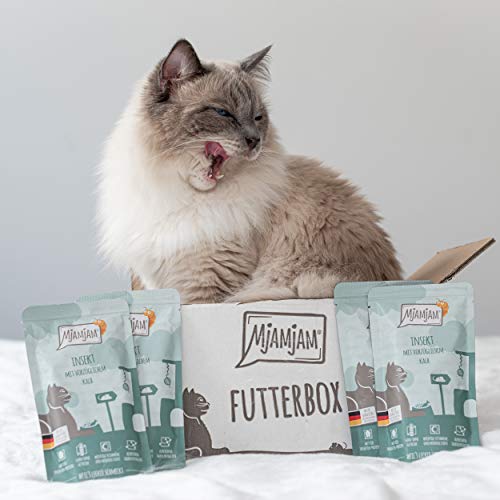 MjAMjAM Insekt mit vorzüglichem Kalb 6x200 g, 1er Pack (1 x 1200 g) & Premium Nassfutter für Katzen - Mixpaket 3, 6er Pack (6 x 200 g)