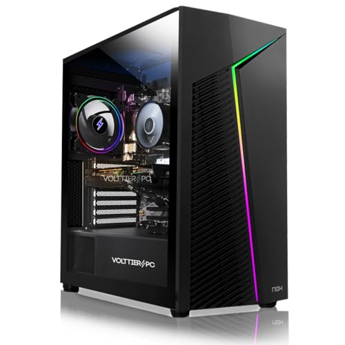 Migliori PC desktop assemblati AMD ryzen 5 Volttier PC Gaming Desktop AMD Ryzen 5 5500 6x4.2GHz | Nvidia Geforce RTX 5060 Ti 8GB | 32GB RAM | 1TB SSD NVMe | WiFi 6 + Bluetooth 5.2 | Windows 11 Pro