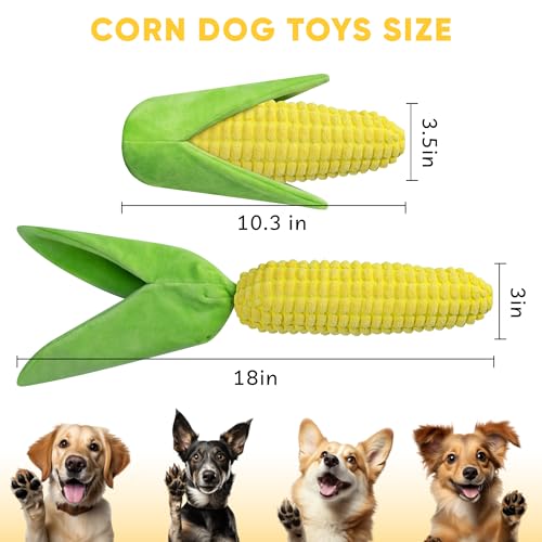 Image of Vitscan Tough Corn Dog Toys for Aggressive Chewers Small Medium Large Breed