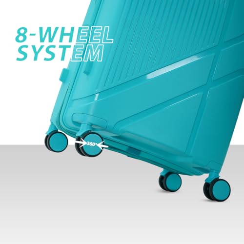 Image of AMERICAN TRAVELLER Poineer Trolley Bag | Expandable Travel Luggage Bag | Large Polypropylene Hardshell, Expandable, 8 Disc Wheels, TSA Type Lock