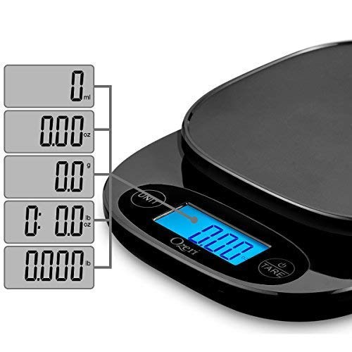 Ozeri Balança de jardim e cozinha ZK24, com tecnologia de peso de precisão de 0,5 g