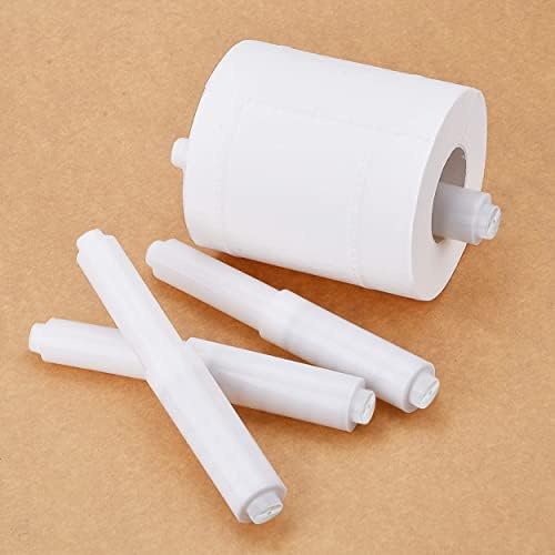 White Toilet Paper Holder 3Pcs Plastic Toilet Tissue Paper Roll Spindle Insert in Bathroom Replacement Plastic Spring Roller Loaded