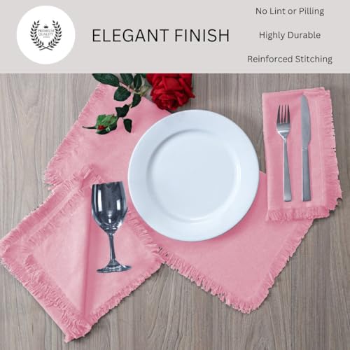DineNest Cloth Dinner Napkins 100% Cotton Set of 6 - Soft Durable Reusable Table Napkins - for Dining Weddings Parties Holidays Easter and Everyday Use - Large 20x20 Inch Cloth Napkins Baby Pink by DineNest - Used condition - Image 4