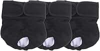 Fralda Cachorro Fêmea Reutilizáveis 3 Pcs Petting Is Caring - Materiais Duráveis ​​Solução lavável na máquina para incontinência de animais de estimação e viagens longas (Black, XS)