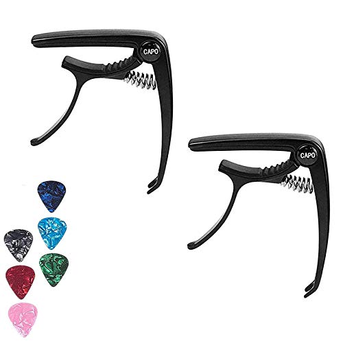 HOLDER Lot de 2 Capodastres de Guitare pour Guitares Acoustiques et éLectriques Professionnelles Capo UkuléLé en Alliage avec 6 MéDiators - Les Beatles, Paul McCartney, John Lennon, RIngo Starr, George Harrison HOLDER Lot de 2 Capodastres de Guitare pour Guitares Acoustiques et éLectriques Professionnelles Capo UkuléLé en Alliage avec 6 MéDiators