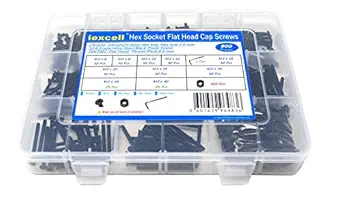 iExcell 900 Pcs M3 x 6/8/10/12/16/20/25/30/35/40 Alloy Steel 10.9 Grade Hex Socket Flat Head Cap Screws Bolts Nuts Assortment Kit