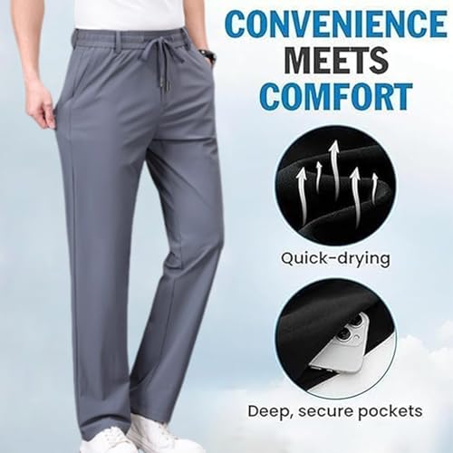 Meshirons - Ice Silk Mesh Panel Casual Pants Pockets, Mesh Irons Pants for Men Over 55, Stretch Quick Drying Pants Breathable2
