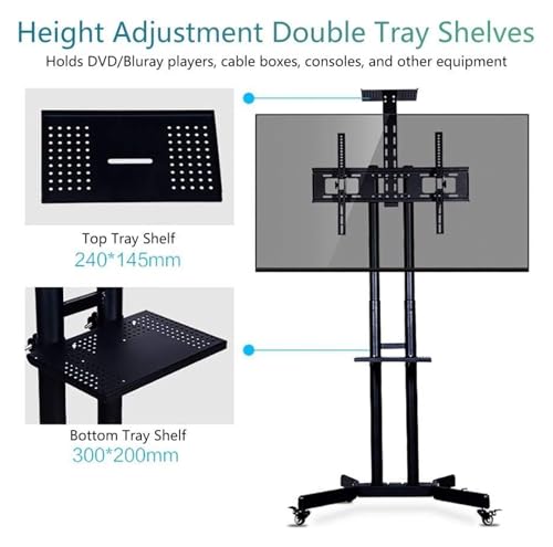 Soporte móvil para TV con ruedas para pantallas 32-65 pulg miniatura 4