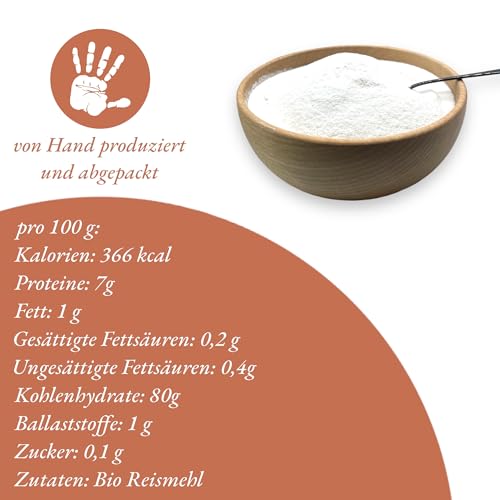 Reismehl - Reis Mehl fein, Feinst gemahlenes Mehl für zarte Backwaren und mehr