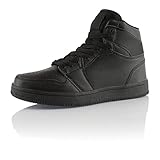 Fusskleidung® Damen Herren Sneaker High Top Sportschuhe Schwarz EU 43