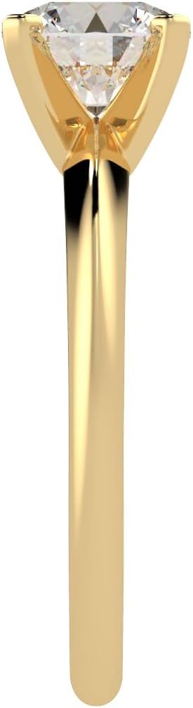 Houston Diamond District 1 to 10 Carat IGI Certified Lab Grown Diamond Engagement Ring, Round Cut Solitaire, 4-Prong Setting, E–F Color VS2–SI1 Clarity - Image 2