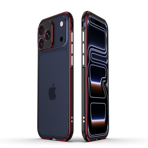 Coque iPhone 17 Pro Max antichoc rouge et pare-chocs métal robuste