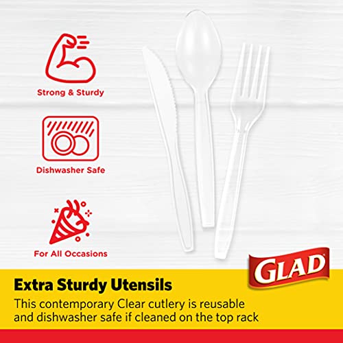 Glad Clear Disposable Plastic Cutlery Set, 150 Count Family Size - image 3