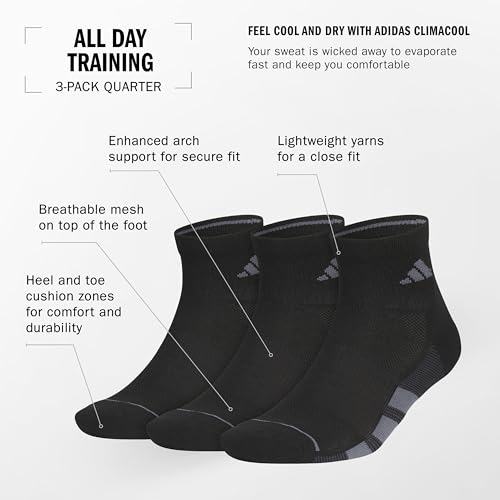 adidas Men's All Day Training Low Cut Socks Engineered for Sport Performance with Targeted Cushioning for Running (3-Pair)2