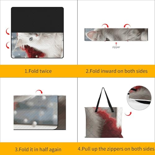 Couverture de plage imperméable motif chat pour éviter l'humidité du sable