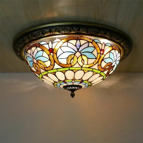 Plafonnier en verre coloré de 50 cm style rétro pour votre salon