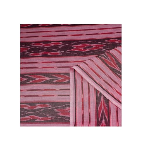 Image of Premium Sambalpuri Ikat Weave Pure Handloom Cotton Shirt Fabric Authentic Odisha Traditional Tie-Dye Craft, Soft & Breathable Natural Cotton Material for Custom Tailoring, Casual & Formal Wear