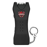 FIGHTSENSE Super Heavy Duty Keychain Stun Gun with Flashlight for Men and Women self Defense Device, Rechargeable Stun Gun, Nylon Holsters (Black USB)
