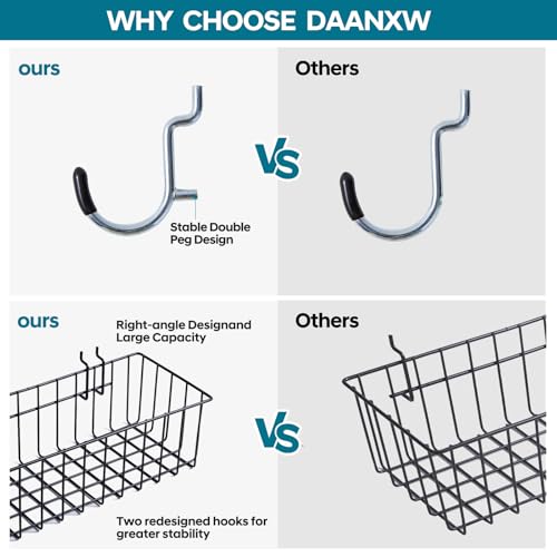 Daanxw 246 Pcs Pegboard Accessories Organizer Kit,Includes Pegboard Hooks,Bins,Baskets,Paper Towel Holder;Suitable thumb #1